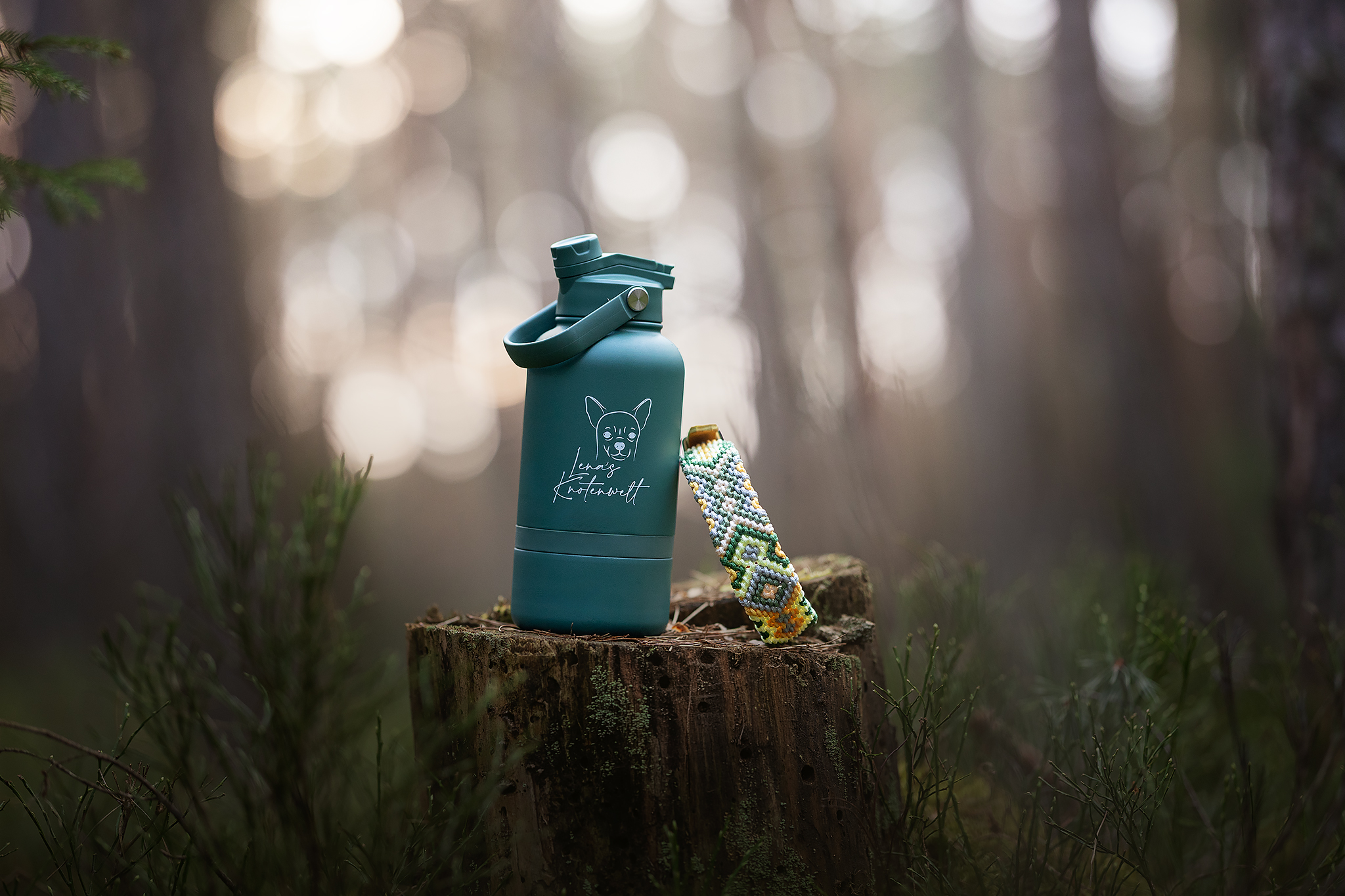 🐾 Hunde-Thermo-Trinkflasche mit integriertem Wassernapf